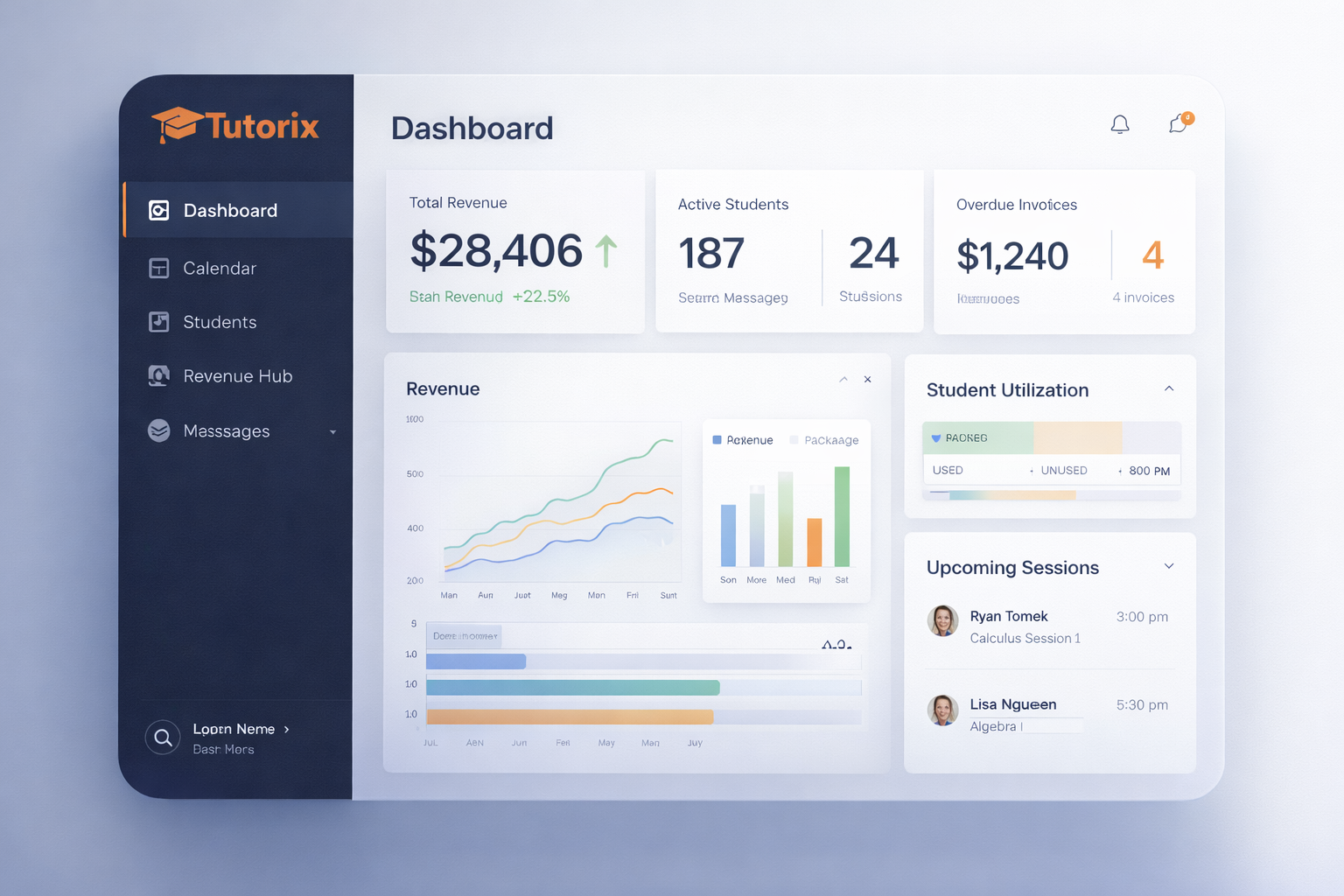 Tutorix dashboard overview screenshot